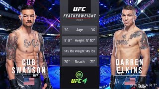 CUB SWANSON VS DARREN ELKINS FULL FIGHT UFC FIGHT NIGHT [upl. by Yednil]