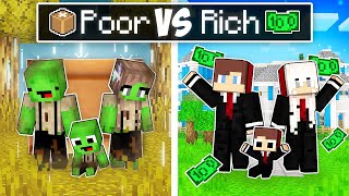 Mikey Family POOR vs JJ Family RICH Survival Battle in Minecraft Maizen [upl. by Jehovah]