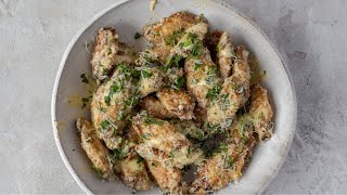 Garlic butter parmesan chicken wings  ASMR [upl. by Iveel]