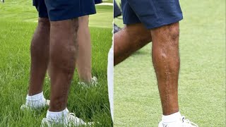 Tiger Woods Appears Without Leg Sleeve [upl. by Saunderson]