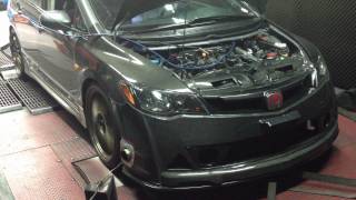 Honda Civic FD 18 mt Turbo DYNO VIDEO 244WHP  7psi [upl. by Senga]