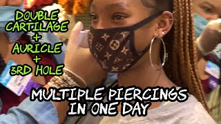 Double Cartilage Piercing Helix  Multiple Piercings in One Day Experience The Truth [upl. by Roht769]