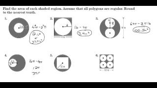 Finding Areas of Shaded Regions between Polygons amp Circles [upl. by Eened]