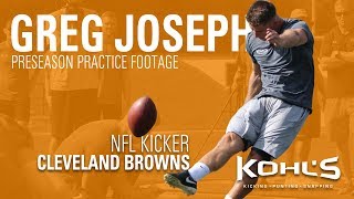 Cleveland Browns NFL Kicker Greg Joseph  Preseason Practice Footage [upl. by Davena]