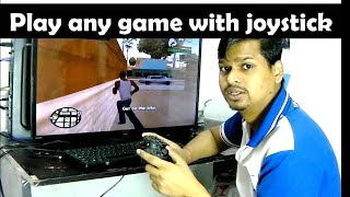 play anygame with joystickrumblepad joystick pc me setup kaise kare [upl. by Boyt]