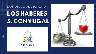 Los haberes de la sociedad conyugal  pregunta examen de grado derecho [upl. by Drawoh32]