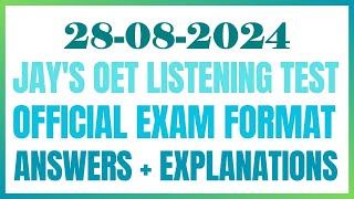 OET LISTENING TEST 28082024 oet oetexam oetnursing oetlisteningtest [upl. by Rhodes]