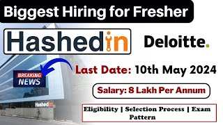 😍Biggest Hiring  Hashedin by Deloitte Off Campus Drive for fresher  Selection Process Salary 8LPA [upl. by Lek]