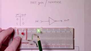 Circuit Assembly Tutorials  How to Build a NOT gate with an NPN Transistor [upl. by Ecirtel683]