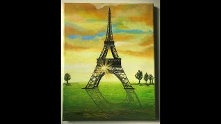 Acrylic paintinglandscapeEiffel Towersatisfying아크릴화풍경화에펠탑힐링영상 [upl. by Neeven665]