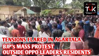 Agartala Protest BJP Demonstrates Against Opposition Leaders Over Sudhangshus Controversial Post [upl. by Langsdon152]