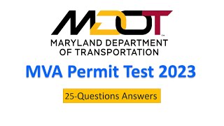 MVA Permit Practice Test 2023 with 25 Questions Maryland MDOT [upl. by Fisch]