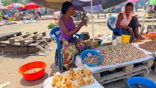 00119RD KONGOKINSHASA AFRICAN VILLAGE MARKET IN CONGO AFRICAN BIO FOOD BEAUTIFUL VILLAGE LIFE [upl. by Nnuahs]