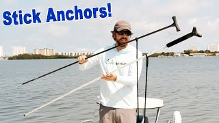 Stick Anchors How To Anchor Your Boat Or Kayak In Shallow Water Fast And Inexpensive [upl. by Mij]