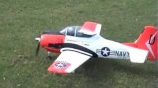 FMS T28 Trojan Benedini sounds system flight testmp4 [upl. by Gazo400]