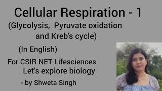 Cellular Respiration 1 for CSIR NET Lifesciences [upl. by Nahgeem]