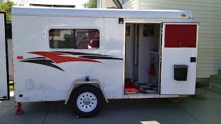 TOY HAULER Built from a CONVERTED HORSE TRAILER Camping AND Toys [upl. by Lysander180]