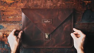 MAKING A HANDMADE ENVELOPE STYLE LEATHER IPAD COVER  DIY BUILD ALONG  ASMR [upl. by Werd772]