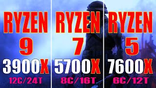 RYZEN 5 7600X vs RYZEN 7 5700X vs RYZEN 9 3900X  PC GAMES TEST [upl. by Dow788]