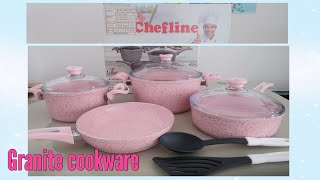 UNBOXING CHEFLINE GRANITE COOKWARE SET I ABU DHABI [upl. by Aliac]