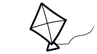 kite drawingpatang drawing kaise bnaenhow to draw a kite [upl. by Shishko]