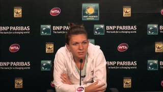 BNP Paribas Open Simona Halep Semifinal Round Press Conference [upl. by Triley]