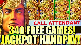 ★JACKPOT HANDPAY★ 340 FREE GAMES TRIGGERED MAYAN CHIEF BOOSTED GREAT STACKS Slot Machine KONAMI [upl. by Thirion]