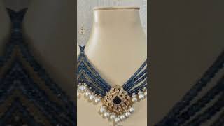 Gold pearl ne Gold pearl necklace designs  Latest long gold necklace with Pearls and earring [upl. by Eseyt]