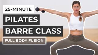 25Minute Pilates Barre Class At Home Full Body Sculpt [upl. by Monetta]