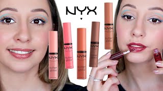 I Swatched my Collection of Nyx Butter Glosses [upl. by Nauh833]