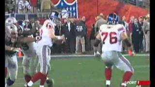 XLII Super Bowl Eli Manning pass to David Tyree Hun [upl. by Tilford]