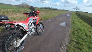 1st ride with the BLACK WIDOW on the CRF 300 L  just a quick summary HD 1080p [upl. by Merdith363]