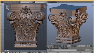 Blender 3D  simple capital modeling timelapse [upl. by Ajnin]