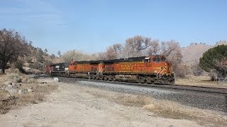 Through the Tehachapis UP and BNSF on the Mojave Subdivision [upl. by Nylhtak]