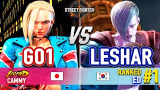 SF6 🔥 GO1 Cammy vs LESHAR 1 Ranked Ed 🔥 Street Fighter 6 High Level Gameplay [upl. by Akihsal]