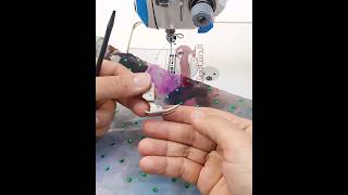 طريقة خياطة قماش بيها شذر بدون كسر الابرة  sew a patterned fabric without breaking the needle [upl. by Annovad]