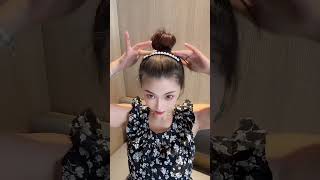 Quick and easy girls hairstyle 💙✂️ Short hair style amplong hair style shorts tutorial tiktok [upl. by Jabin140]