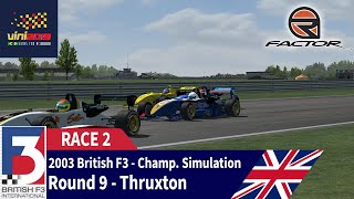 2003 British F3  Championship simulation  ROUND 9  Thruxton RACE 2  rFactor [upl. by Arayc]