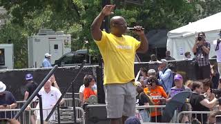 AOC Dances as Rep Bowman RAPS on stage at Bronx Rally [upl. by Belldas611]