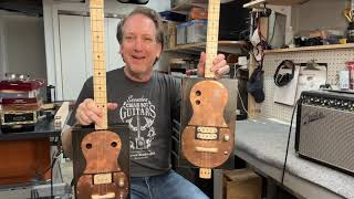 Cigar Box Guitar with P90 pickup vs Humbucker pickup with Copper Guard [upl. by Adora]