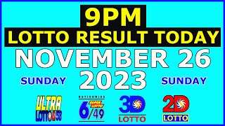 9pm Lotto Result Today November 26 2023 Sunday [upl. by Sergias]