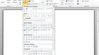 Draw Lines Curves Shapes and Freeforms  Word 2010 [upl. by Dearborn45]
