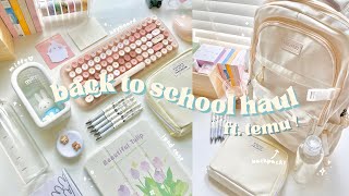 aesthetic back to school haul ft temu 🌷 backpack cute stationery miffy keyboard and more [upl. by Spring]