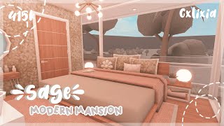 Sage 🌿 Modern Summer Hillside Mansion Interior  NoLarge Plot  Bloxburg House Build [upl. by Anrat915]