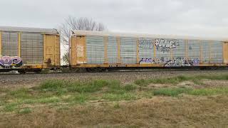 NB BNSF auto rack train in Krum Tx 11224 [upl. by Peh]