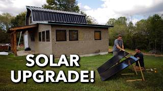 Replacing Tornado Damaged Solar Panels and Repairing Wood Shed  Abandoned Shed to Tiny House [upl. by Finkelstein]