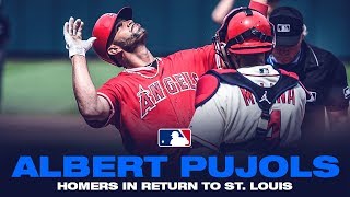 Albert Pujols homers during emotional St Louis return gets standing ovation from Cardinals fans [upl. by Ninahs]