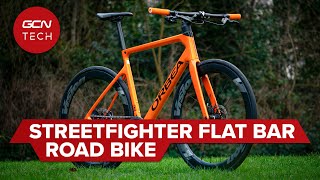 Hybrid Flat Bar Road Bike Conversion  Streetfighter Bike Check [upl. by Ladin]