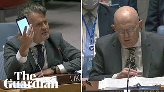 Tense exchanges between Ukraine and Russia at UN security council [upl. by Savina]