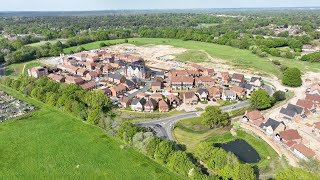 Berkeley Homes Hareshill Crookham Village construction update new homes  May 2023  DJI Mavic 3 [upl. by Aremaj]